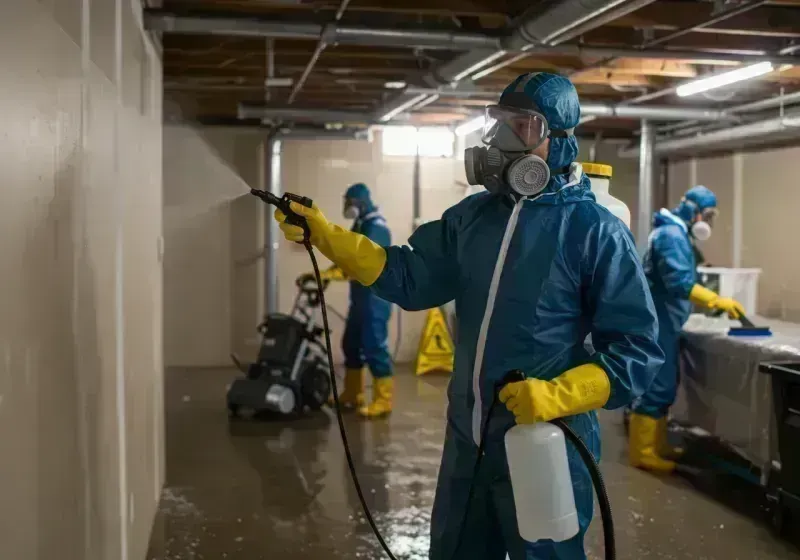 Basement Sanitization and Antimicrobial Treatment process in Bartonville, IL