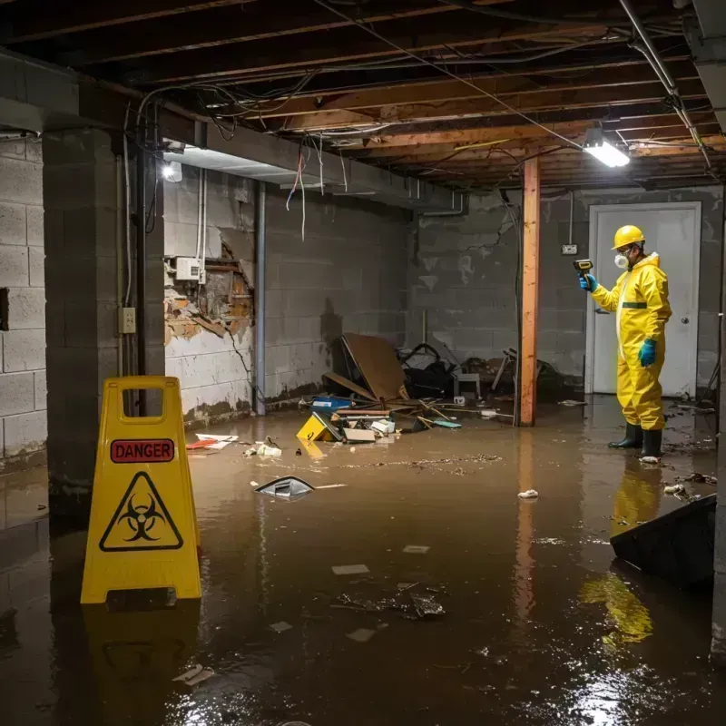 Flooded Basement Electrical Hazard in Bartonville, IL Property